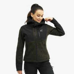 Wander Pro Wool Hoodie Women Dark Olive