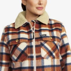 Lumber Jacket Women Rusty Orange/Oatmeal -UK Clothing Shop 8026196d 956c 46ad ab28 81754a62e139
