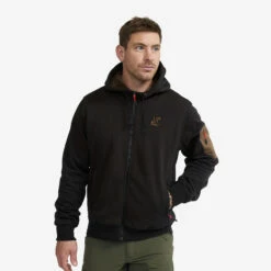 Pile Lined Hoodie Men Black
